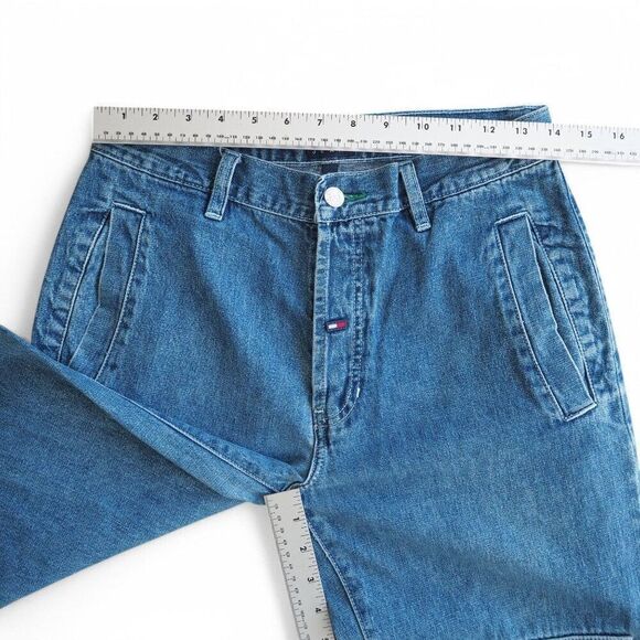 Tommy Jeans Vintage Y2K Button Fly Cargo Knees Jeans Medium Wash Junior 5 - Picture 4 of 11